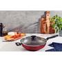 Imagem de Wok Tramontina Loreto com Tampa de Vidro 28cm 3,3L Vermelho