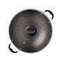 Imagem de Wok tramontina paris em alumínio com revestimento interno e externo em antiaderente starflon max chumbo com tampa de vidro 36 cm 6,0 l