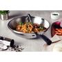 Imagem de Wok Tramontina Solar Silicone Aço Inox Tampa De Vidro 3,3 L