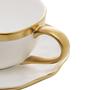 Imagem de Xícara 200ml para chá de porcelana branco e dourado com pires Dubai Wolff - 18073