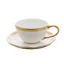Imagem de Xícara 200ml para chá de porcelana branco e dourado com pires Dubai Wolff - 18073