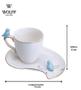 Imagem de Xicara 90ml Café Porcelana Cute Birds Azul Design Plate