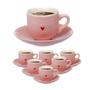 Imagem de Xicara cafe l amour porcelana rosa  90ml com pires elegante