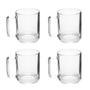 Imagem de Xícara Caneca Alça Quadrada De Vidro 250Ml Com 4 Peças