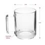 Imagem de Xícara Caneca Alça Quadrada De Vidro 250Ml Com 4 Peças