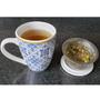 Imagem de Xícara Caneca de Porcelana para Chá 310ml com Tampa e Infusor Inox Lisboa Lyor Azul