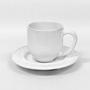 Imagem de Xicara de Café com Pires em Cerâmica Porto Branco 72 ml - 1 Unid.