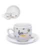 Imagem de Xícara de Café com Pires Porcelana Abelha Bee Happy 90ml