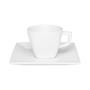 Imagem de Xícara de Café com Pires Quadrado Quartier Porcelana 75 ml Branco Oxford