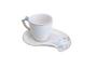 Imagem de Xícara de Café de Porcelana Flower Design Plate Branco 90ml - Wolff