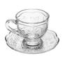 Imagem de Xícara de Chá Café com Pires Cristal Ecológico New Butterfly Flores Borboletas 180ml Lyor