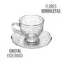 Imagem de Xícara de Chá Café com Pires Cristal Ecológico New Butterfly Flores Borboletas 180ml Lyor