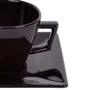 Imagem de Xícara de Chá com Pires Porcelana Quartier Oxford 200 ml Black Quadrado