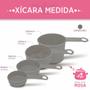 Imagem de Xicara Medida 4 (Quatro) Peças Colher de Chá e Sopa Cor Cinza Polipropileno Panelinha Rosa