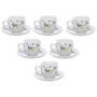 Imagem de Xícara para Café com Pires de Porcelana Honey 90 ML  Conjunto com 12 Peças