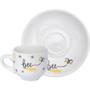 Imagem de Xícara para Café com Pires de Porcelana Honey 90 ML  Conjunto com 12 Peças