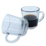 Imagem de Xicara Vidro Transparente Café Chá Cappuccino Com Alça Messina 90ml