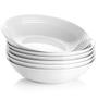 Imagem de Y YHY 26 Onças Porcelana Pasta Salad Bowls, White Soup Bowl Set, Wide and Shallow, Set of 6, Spiral Pattern