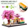 Imagem de YUJNS Flores para Meninas Sakura Tree House Micro Blocks Kit, O Trem na Estação Cherry Blossom Set japonês Mini Building Model Kit (com 2 figuras) City Architecture Toy para adultos e crianças