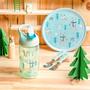 Imagem de Zak Designs conjunto de louças infantis inclui prato, tigela, garrafa de água e utensílios de mesa, não-BPA, feito de material durável e perfeito para crianças (5 peças, amigos da floresta)