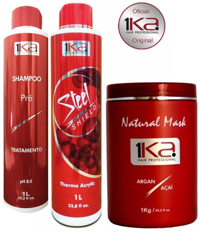 1ka Steel Ativo Orgânico+shampoo +Creme Natural De 1kg - Kit de ...