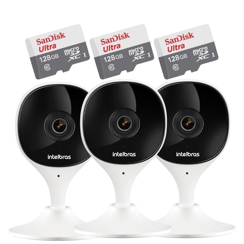 3 Câmeras Ip Wi-fi Full Hd Imx C Mibo Intelbras + Sd 128gb Ultra ...