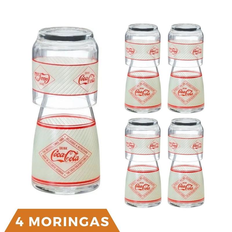 4 Moringa Decanter Coca Cola de Vidro 500ML com Copo 290ML NADIR