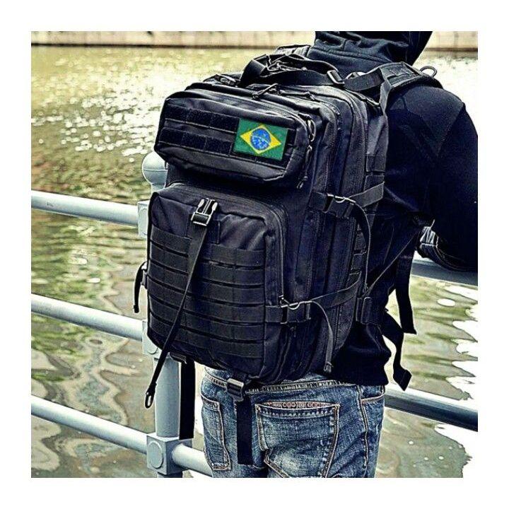 40L Mochila Tática Militar Reforçada Preta Impermeável - tatica ...
