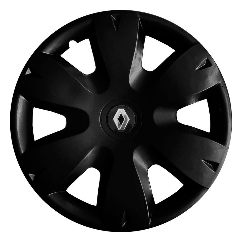 4x Calota Renault Clio Logan Sandero aro 14 preto 872ar - Grid - Calota ...