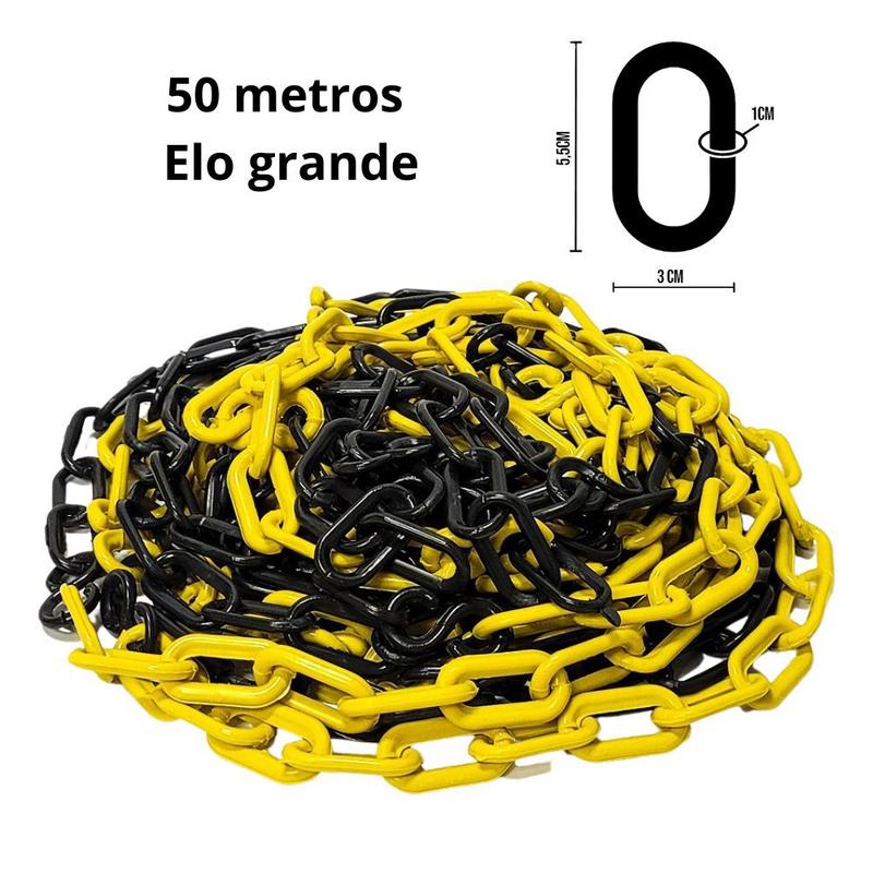 50 mts corrente plastica p pedestal elo grande preta/amarela - KTELI ...