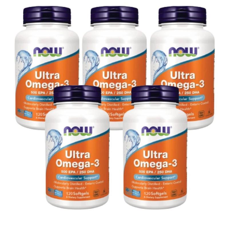 5x Ultra Ômega-3, 500 EPA/250 DHA, NOW Foods, 120 Cápsulas - Ômega 3 ...