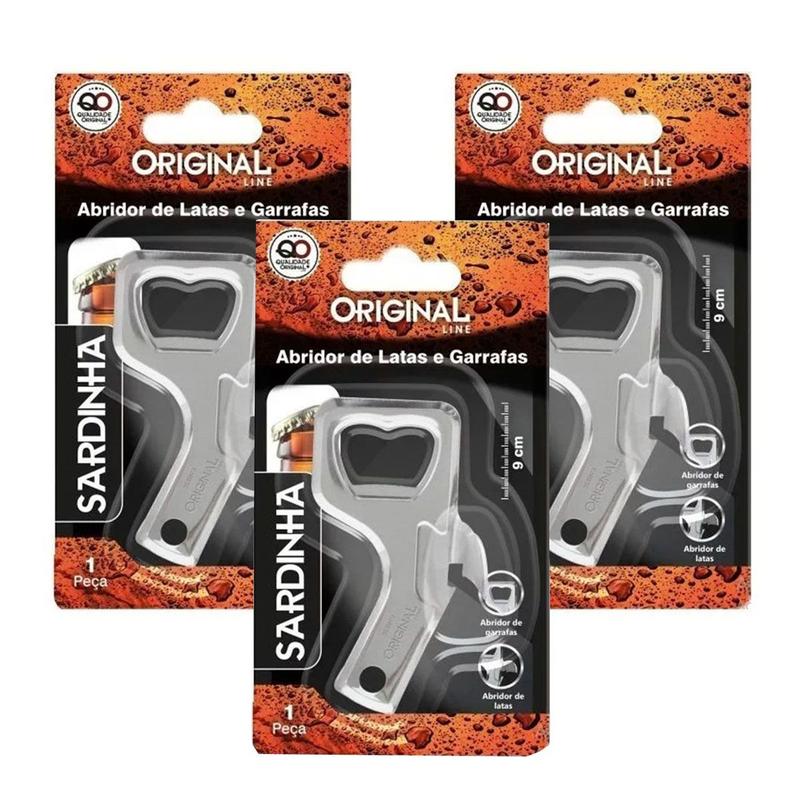 Abridor de garrafa e lata inox 9cm multiuso Kit X3 - ICN - Abridor de ...