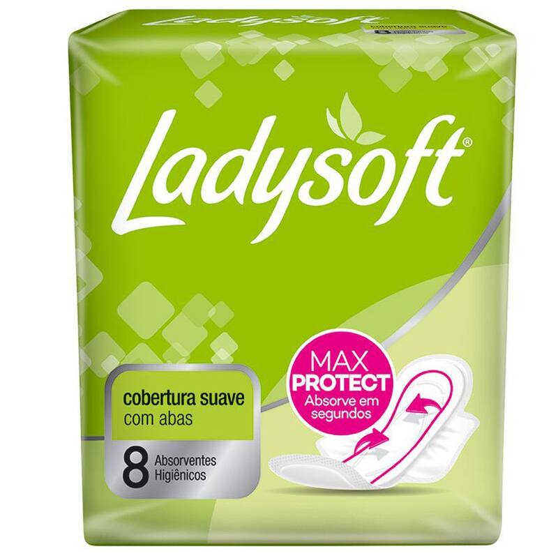 Absorvente Ladysoft Suave C/Abas 8 Unidades - Absorvente - Magazine Luiza