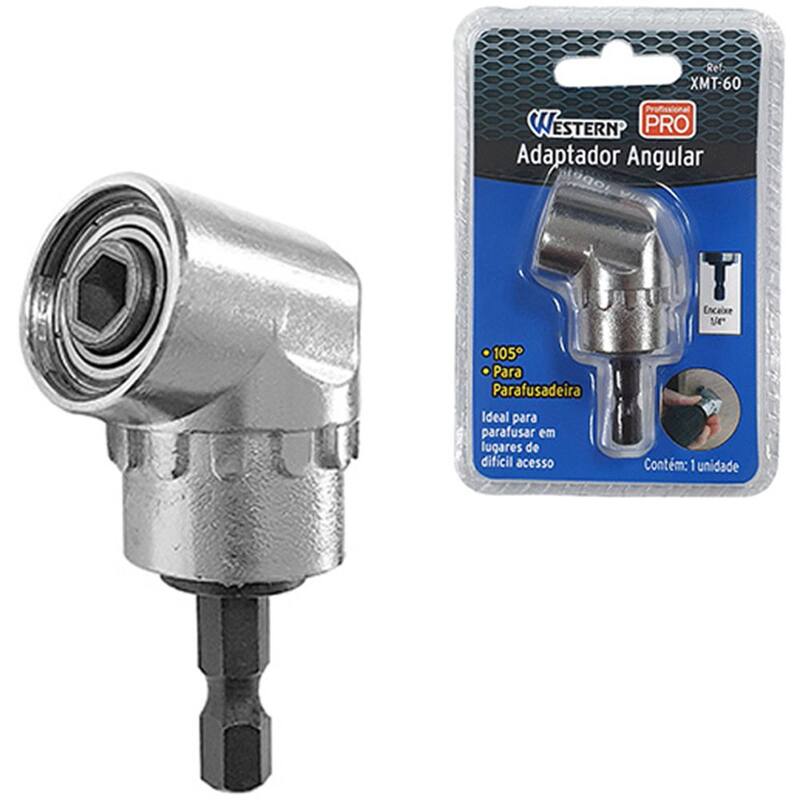 ADAPTADOR ANGULAR DE ACO CARBONO PARA PARAFUSADEIRA PROFISSIONAL 105º 1 ...