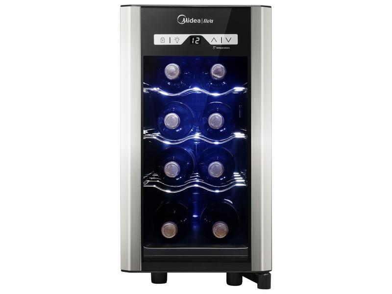 Adega Climatizada Midea 8 Garrafas Liva - Painel Touch Controle Digital ...