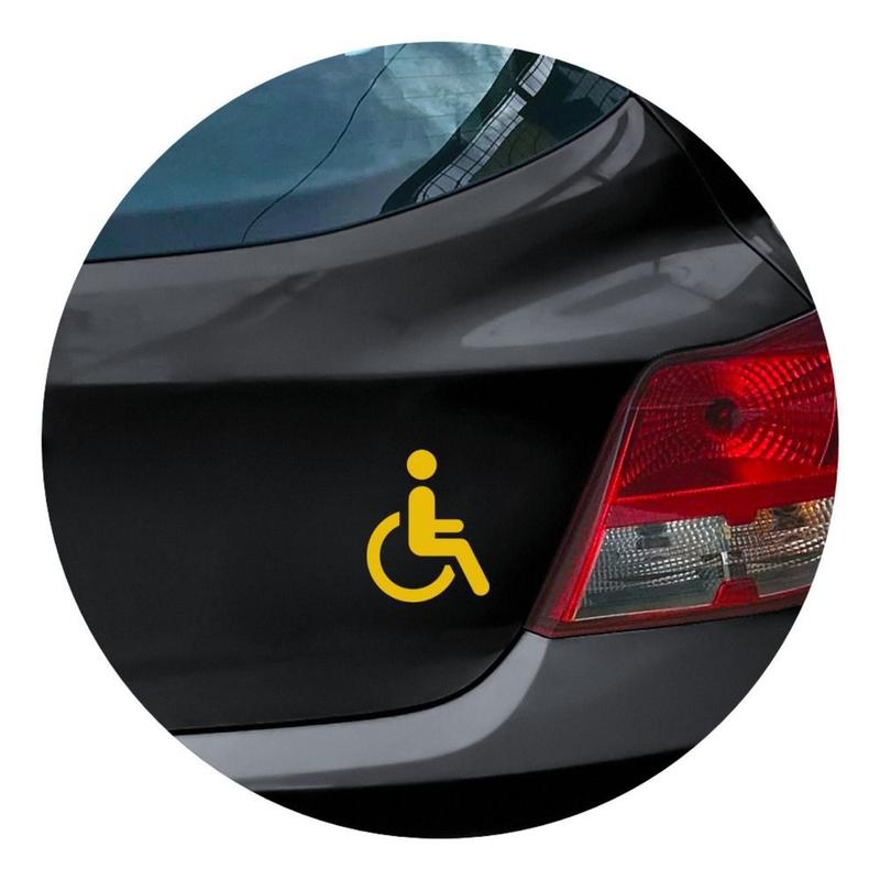 Adesivo Carro Moto Vidro Cadeirante Deficiente Físico - Cor Amarelo ...
