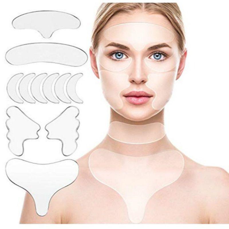 Adesivo de Silicone Anti-Rugas 11 Pçs Para Rosto colo e Pescoço ...