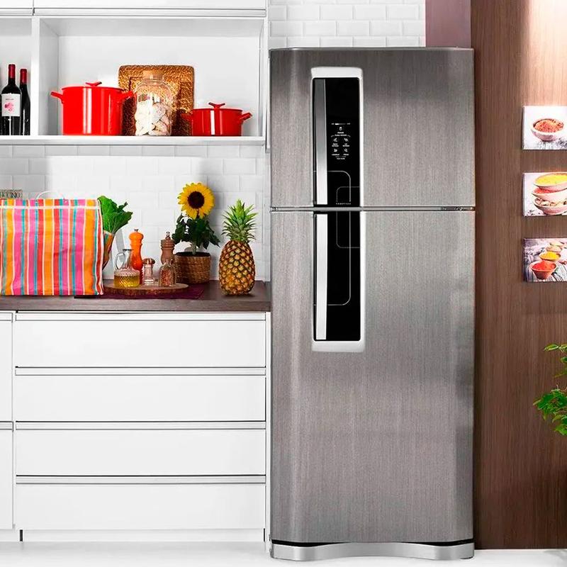 Adesivo para geladeira Escovado Inox 0,61m - TACOLADO PAPEL DE PAREDE ...