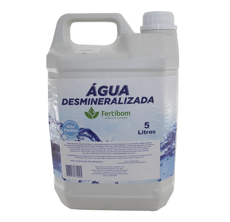 Água Desmineralizada 5 Litros Para Radiadores - FERTIBOM - Água ...
