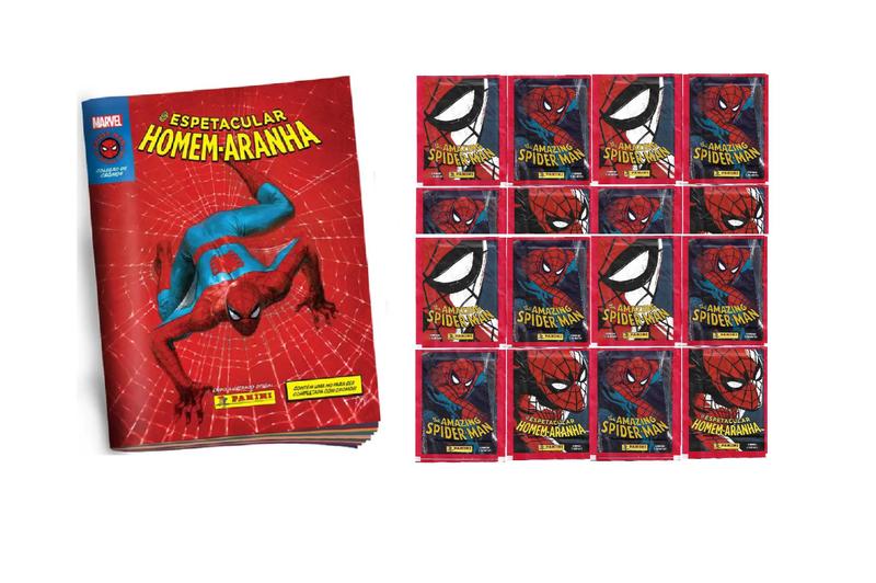 Álbum Espetacular Homem Aranha + 100 Figurinhas são 20 Envelopes ...