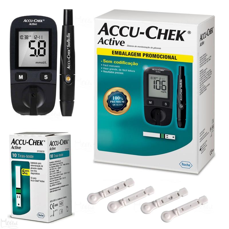 Aparelho De Medir Glicose/açúcar Diabetes Accu-chek O Melhor - Roche ...