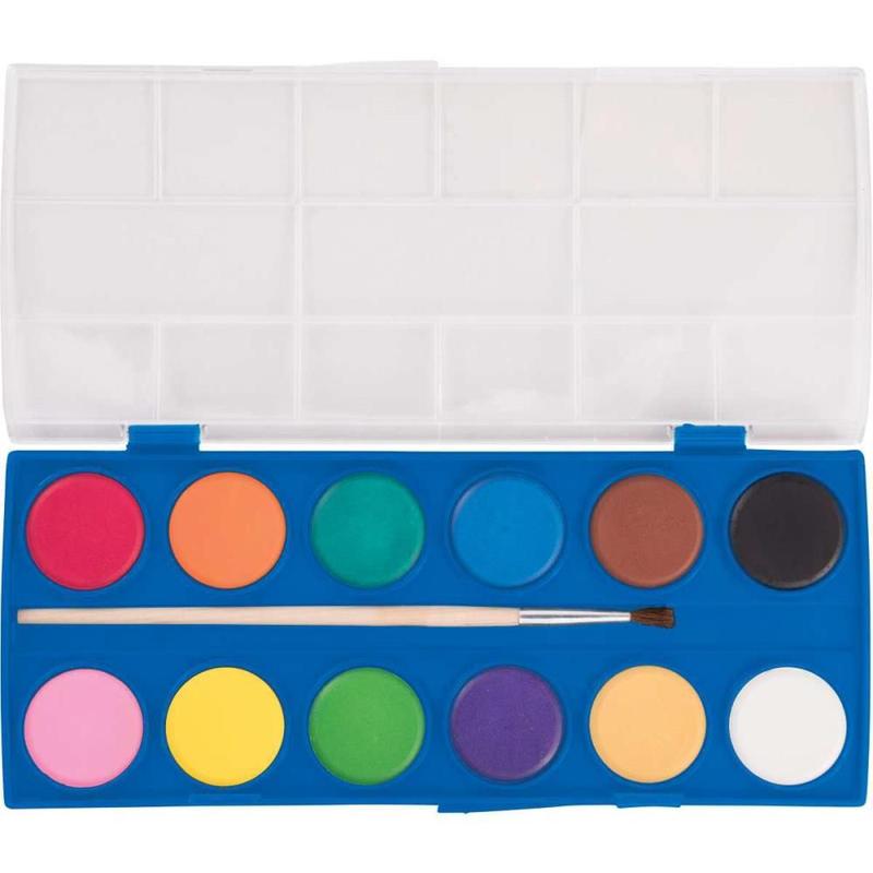 Aquarela Escolar TRIS Mega Acqua Color 12 Cores - Summit - Tinta ...