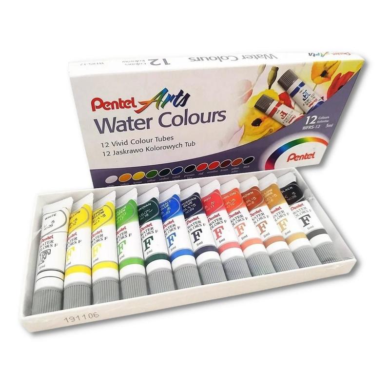 Aquarela Pentel Water Colours Tinta Aquarela Tubo 12 Cores - Tinta ...