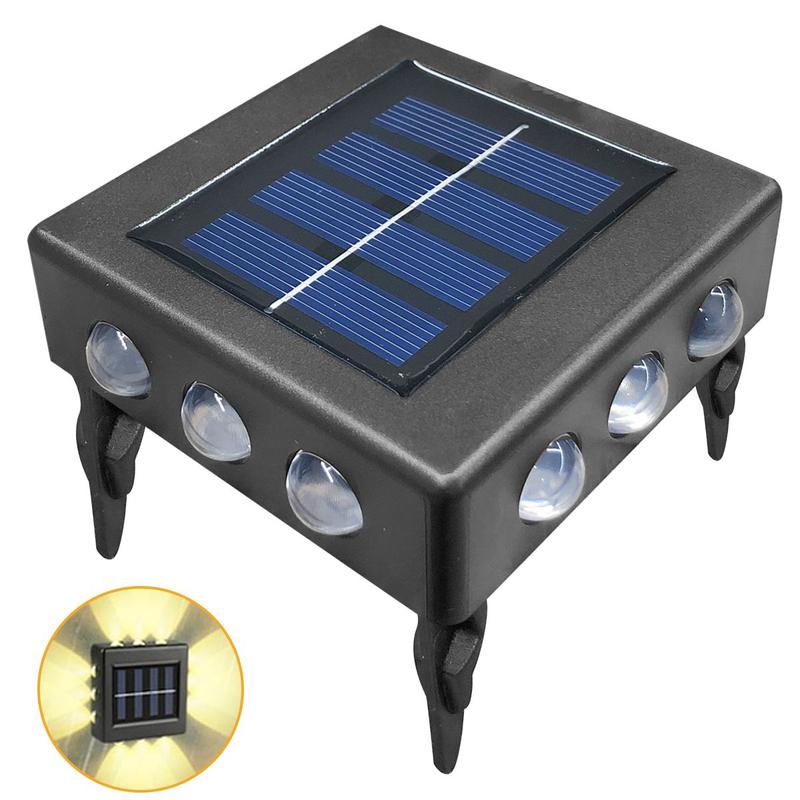 Arandela Luminária Espeto Jardim Luz Led Solar 12 Focos Slim Sensor