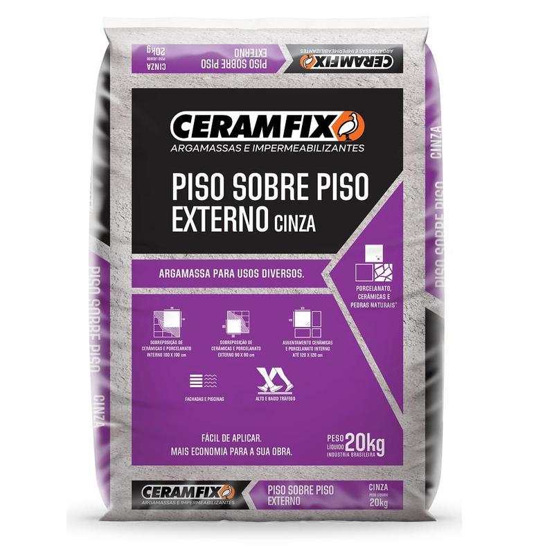 Argamassa Para Porcelanatos e Piso Sobre Piso Externo 20kg Cinza ...