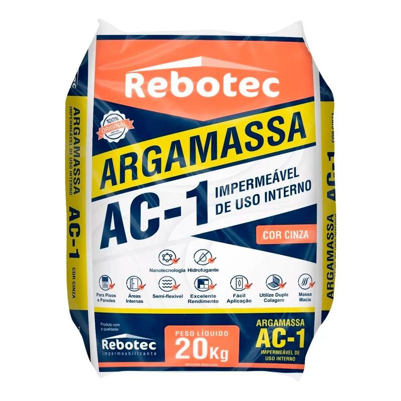 Argamassa Rebotec Ac1 20kg - Argamassa para Construção - Magazine Luiza