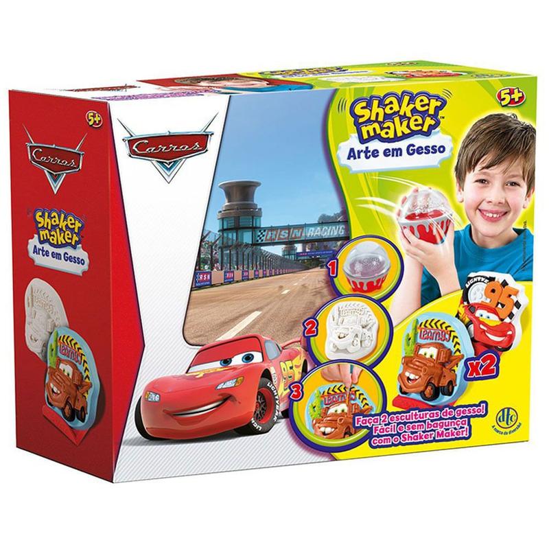 Arte em Gesso Shaker Maker Disney Carros DTC Artes e Atividades
