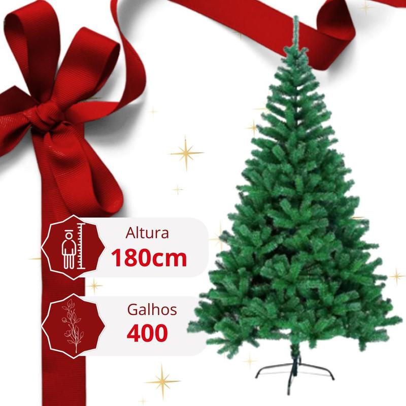 Árvore De Natal 1,80m Grande com 400 Galhos luxo Pinheiro De Natal ...