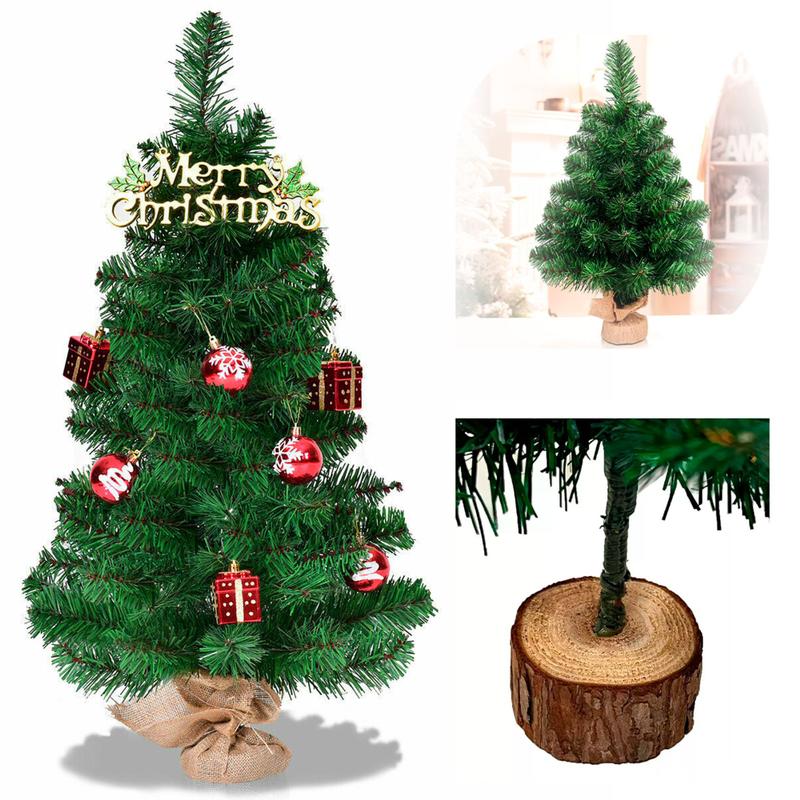 Árvore De Natal Pequena Pé de Madeira Pinheiro Verde Luxo 60cm - 60 ...