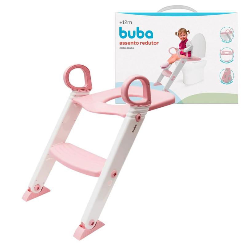 Assento Redutor Para Vaso Sanitário com Escada Rosa Buba - Assento ...